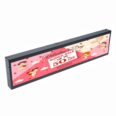 VETO Display LCD a barra di dimensioni personalizzate Ultra Wide Shelf Edge Strip Screen HD Digital Signage Pannello LCD allungato