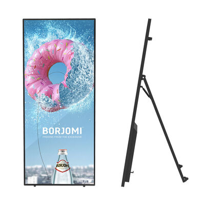 Qualità VETO Display LCD pubblicitario con risoluzione 4K da 70 pollici Segnaletica digitale portatile con ruote fabbrica