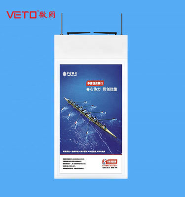 VETO Ultra sottile appeso segnaletica digitale a doppio lato 45 43 55 49 pollici alta luminosità schermo LCD pubblicitario
